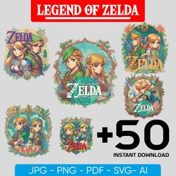The Legend of Zelda Stickers, Zelda Tears of The Kingdom Png, Zelda Art, Legend of Zelda Bundle Png l Sublimation Images