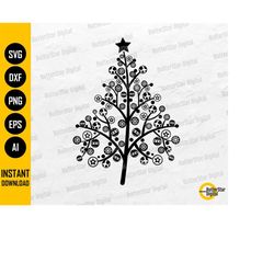 Christmas Balls Tree SVG | Holiday T-Shirt Decals Wall Art Decor | Cricut Cut File Silhouette Cuttable Clipart Vector Di