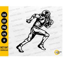 Football Player Run SVG | American Sports Vinyl Illustration Graphics | Cricut Cutting File Clip Art Vector Digital Down