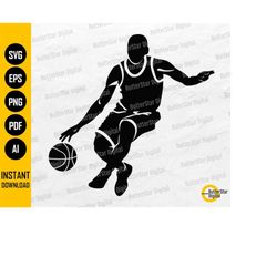 Basketball Player Dribbling SVG | Fast Break SVG | Team Sport SVG | Cricut Cutting File | Clipart Vector | Digital Downl