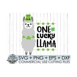 St. Patrick's Day Svg, llama SVG,Luck Lama Svg llama with Shamrocks Svg, Sute llama svg, PNG, Four Leaf Clover, Shamrock