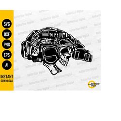 Night Vision Goggles Soldier Skull SVG | Military Personnel Vinyl Stencil Graphics | Cricut Cut Files Clipart Vector Dig