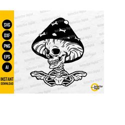 mushroom head skull svg | skeleton svg | mystical decal t-shirt vinyl graphic | cricut cameo printable clipart vector di