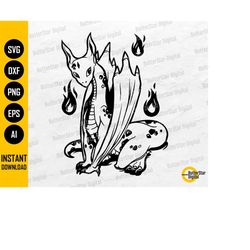 Cute Dragon SVG | Fantasy Animal SVG | Mythical Beast SVG | Cricut Cutting File Silhouette Printables Clip Art Vector Di