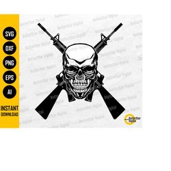 Rifle Skull SVG | Soldier SVG | Death SVG | Weapon Gun Rights Veteran Military Marine | Cutting Files Clipart Vector Dig