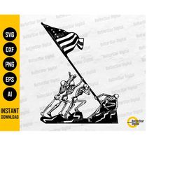 Skeletons Raising USA Flag SVG | Iwo Jima | US Army Soldiers World War | Cricut Silhouette Printable | Clipart Vector Di