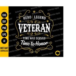 Veteran SVG | US Army Soldier Shirt | War Hero Legend | Vintage Design | Cricut Silhouette | Printable Clipart Vector Di