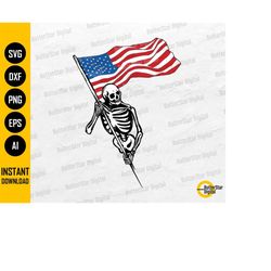 skeleton with usa flag svg | america svg | patriotic t-shirt graphics decal | cutting files printables clipart vector di