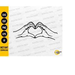 female hand heart sign svg | love tattoo decal t-shirt sticker graphics | cricut silhouette cut file clip art vector dig