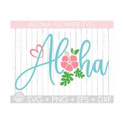 Aloha Flower Svg, Aloha Summer Svg ,Instant Download,Silhouette Cut File Cricut Clipart ,Instant Download Cricut Silhoue