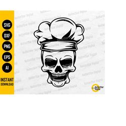 chef hat skull svg | skeleton chef's hat svg | gothic t-shirt decal | cricut cutting file | printable clipart vector dig