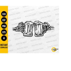 Skeleton Cheers SVG | Toast SVG | Salud SVG | Beer T-Shirt Decal Sticker Graphics | Cricut Printable Clip Art Vector Dig