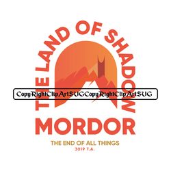 Emblems of LOTR Cities Digital Art, Mount Mordor T-shirt Artwork, Lord of the Rings Races