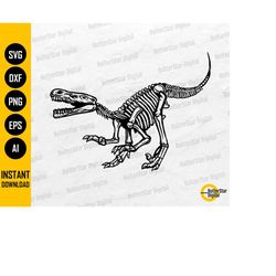 raptor skeleton svg | velociraptor svg | dinosaur decals shirt vinyl | cricut cutting files silhouette clipart vector di