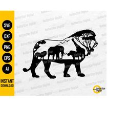 African Safari Lion SVG | Wild Animal SVG | Wildlife Decal T-Shirt Sticker Graphics | Cricut Cut File Clip Art Vector Di