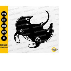 Cute Manta Ray SVG | Baby Animal T-Shirt Decal Sticker Graphics | Cricut Cut File Silhouette Printable Clipart Vector Di