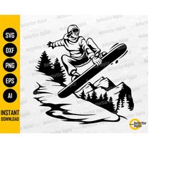 snowboarding scene svg | winter sports t-shirt decal sticker | cricut cutting files printable clipart vector digital dow