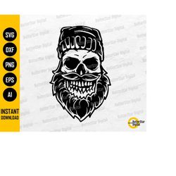 skull beard svg | skeleton svg | gothic t-shirt vinyl decal graphics | cutting file printable clipart vector digital dow