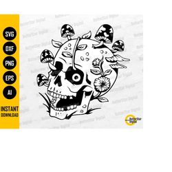 mushroom skull svg | skeleton svg | mystical decal shirt graphic illustration | cricut cameo printable clipart vector di