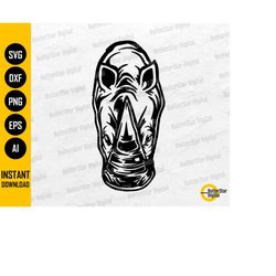 rhino head svg | rhinoceros svg | safari animal shirt vinyl illustration graphics | cricut silhouette clip art vector di