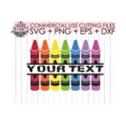 Crayon Split Monogram SVG / Crayons SVG / Crayon Svg / School SVG /Back To School Cutting Files / Svg Files for Silhouet