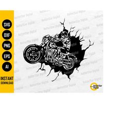 biker smashing svg | motorcycle svg | biker t-shirt wall art sticker decal graphic | cricut silhouette clipart vector di