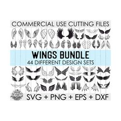 Wings Svg Bundle,Angel Wings,Wings Cut File,Wing Svg,Angel Svg,Svg Files for Silhouette Cameo or Cricut,Commercial Use,B
