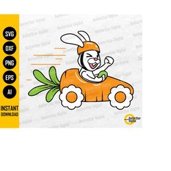 Carrot Car SVG | Rabbit SVG | Cute Funny Spring Shirt Sticker Gift | Cricut Silhouette Cutting File Printable Clipart Di