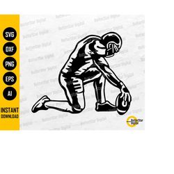 kneeling football player svg | sports vinyl stencil graphics illustration | cricut cut file silhouette clipart vector di