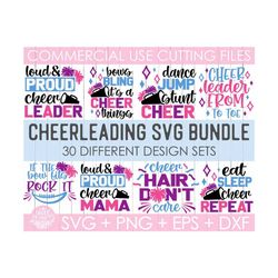 Cheerleading Svg Bundle, Cheer, Cheer Team, Cheer Squad, Cute, Mom, Coach, Funny, Svg Eps Dxf Png Files for Cutting Mach