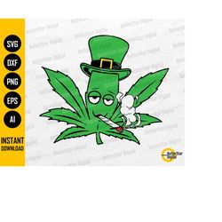st. patrick's cannabis leaf svg | marijuana svg | funny weed shirt decal sticker | cricut silhouette cuttable clipart di