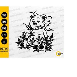 smoking bear svg | cannabis svg | cute funny weed decal t-shirt graphics | cricut cut files printable clip art vector di