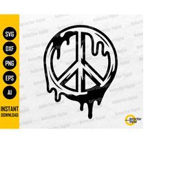 melting peace sign svg | hippie tattoo decal t-shirt sticker wall art | cricut silhouette cutting file clipart vector di