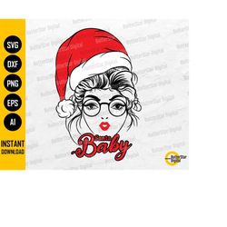 Santa Baby SVG | Christmas Girl SVG | Santa Claus | Cricut Silhouette Cameo Cutting Printable Clipart Vector Digital Dow
