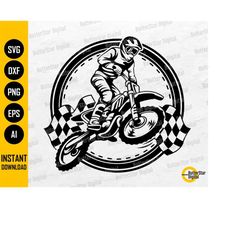 Dirt Biker Racer SVG | Motorcycle Racing T-Shirt Decal Sticker Gift Vinyl Graphics | Cricut Cut File Clip Art Vector Dig
