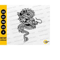 Ancient Dragon SVG | Oriental SVG | Serpent SVG | Mythical Creature Svg | Cricut Cut Files Silhouette Clip Art Vector Di