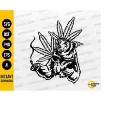 Cannabis Bear SVG | Funny Animal Smoking Marijuana SVG | Smoke Weed SVG | Cricut Cutting File Cuttable Clipart Vector Di