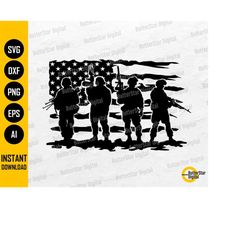 US Military Soldiers Svg | American Troops Svg | US Army Svg | USA Flag Svg | Cricut Cut File Cameo | Clipart Vector Dig