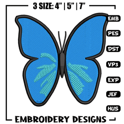 Butterfly blue embroidery design, Butterfly embroidery, Embroidery file, Embroidery shirt, Emb design, Digital download
