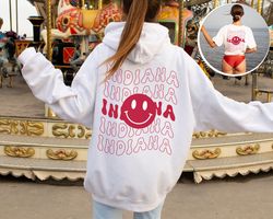 Indiana Shirt, Smiley face Hoodie, Emoji Crewneck Sweatshirt