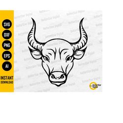 bull head svg | wild animal t-shirt decal illustration vinyl graphics | cricut silhouette cut file printable clipart dig