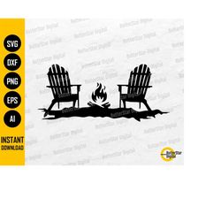 Adirondack Chairs SVG | Cold Summer Nights SVG | Camp Fire Smores Marshmallows Chill Relax | Cut File Clip Art Vector Di