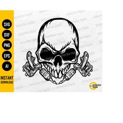 Tattoo Crossbones SVG | Tattoo Artist SVG | Crossed Tattoo Gun SVG | Cricut Cut Files Vinyl Printables Clipart Vector Di