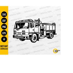Fire Truck SVG | Fire Engine SVG | Firefighter Decal Graphics Sticker Wall Art | Cutting File Cuttable Clipart Vector Di