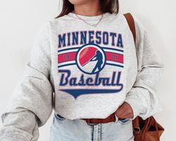 Vintage Minnesota Twin Crewneck Sweatshirt T-Shirt, Minnesota Twin EST 1901 Sweatshirt, Minnesota Baseball Shirt, Retro
