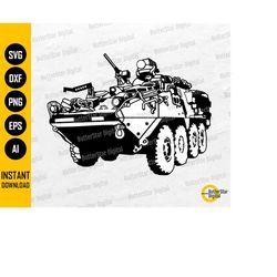 stryker svg | military truck svg | infantry personnel carrier | cricut silhouette cameo cutting file cuttable clipart di