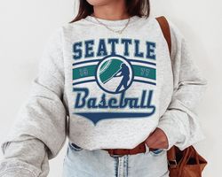 Vintage Seattle Mariner Crewneck Sweatshirt T-Shirt, Mariners EST 1977 Sweatshirt, Seattle Baseball Game Day Shirt, Retr
