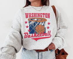 Vintage Washington Basketball Sweatshirt T-Shirt, Washington Wizard Crewneck, Wizards T-Shirt, Vintage Basketball Fan, R
