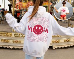 Virginia Shirt, Smiley face Hoodie, Emoji Crewneck Sweatshirt