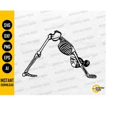 Downward-Facing Dog Skeleton SVG | Yoga Pose SVG | Adho Mukha Shvanasana | Cricut Cut File Silhouette Clip Art Vector Di